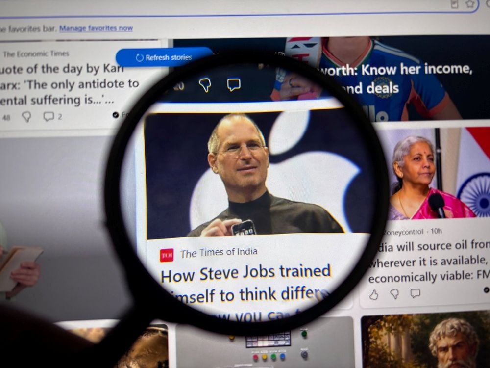 Steve Jobs in de media. Shutterstock