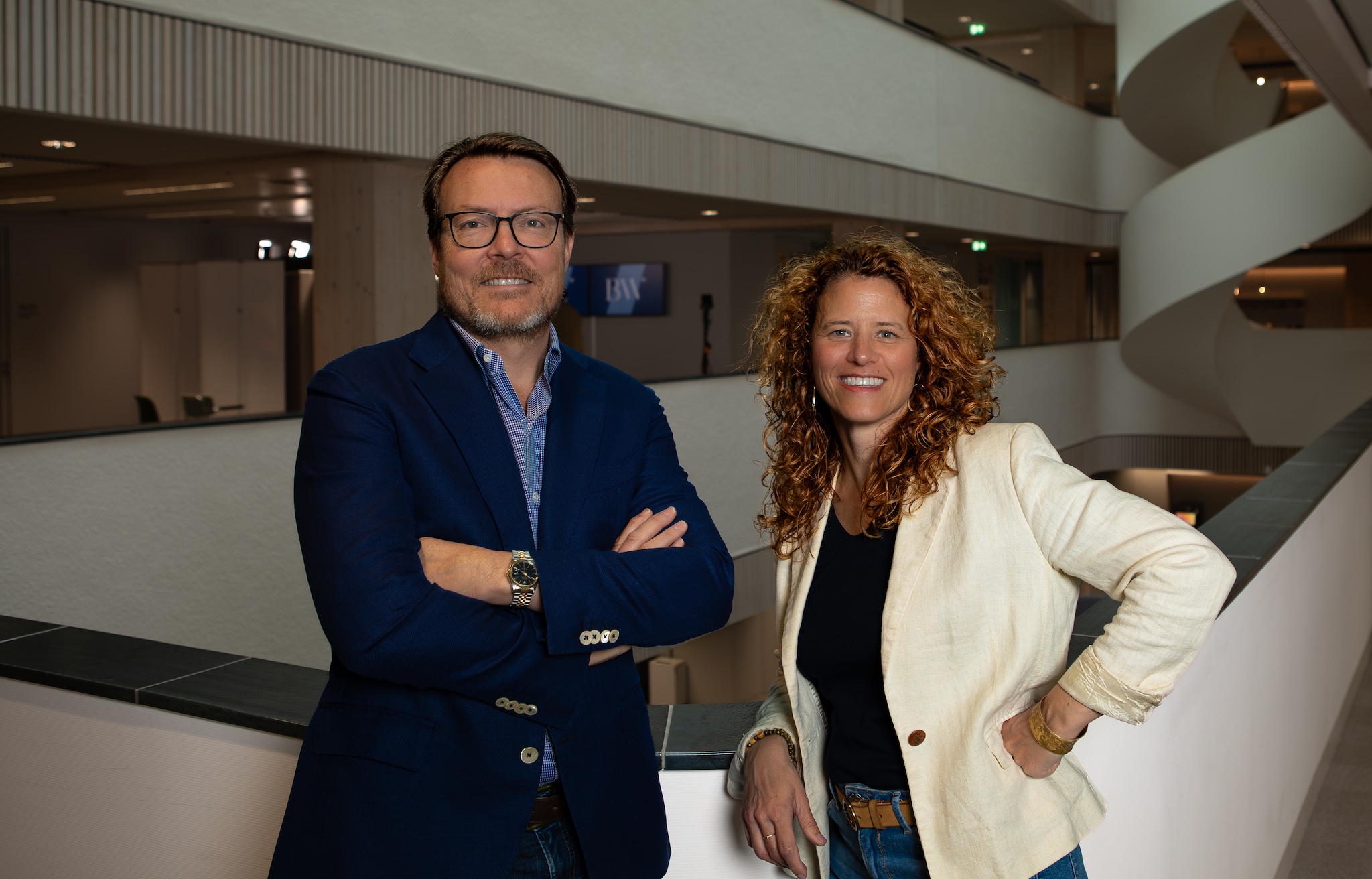 Constantijn van Oranje van Techleap en The Stack en Esther Bisschop van The Stack. Redactie BusinessWise