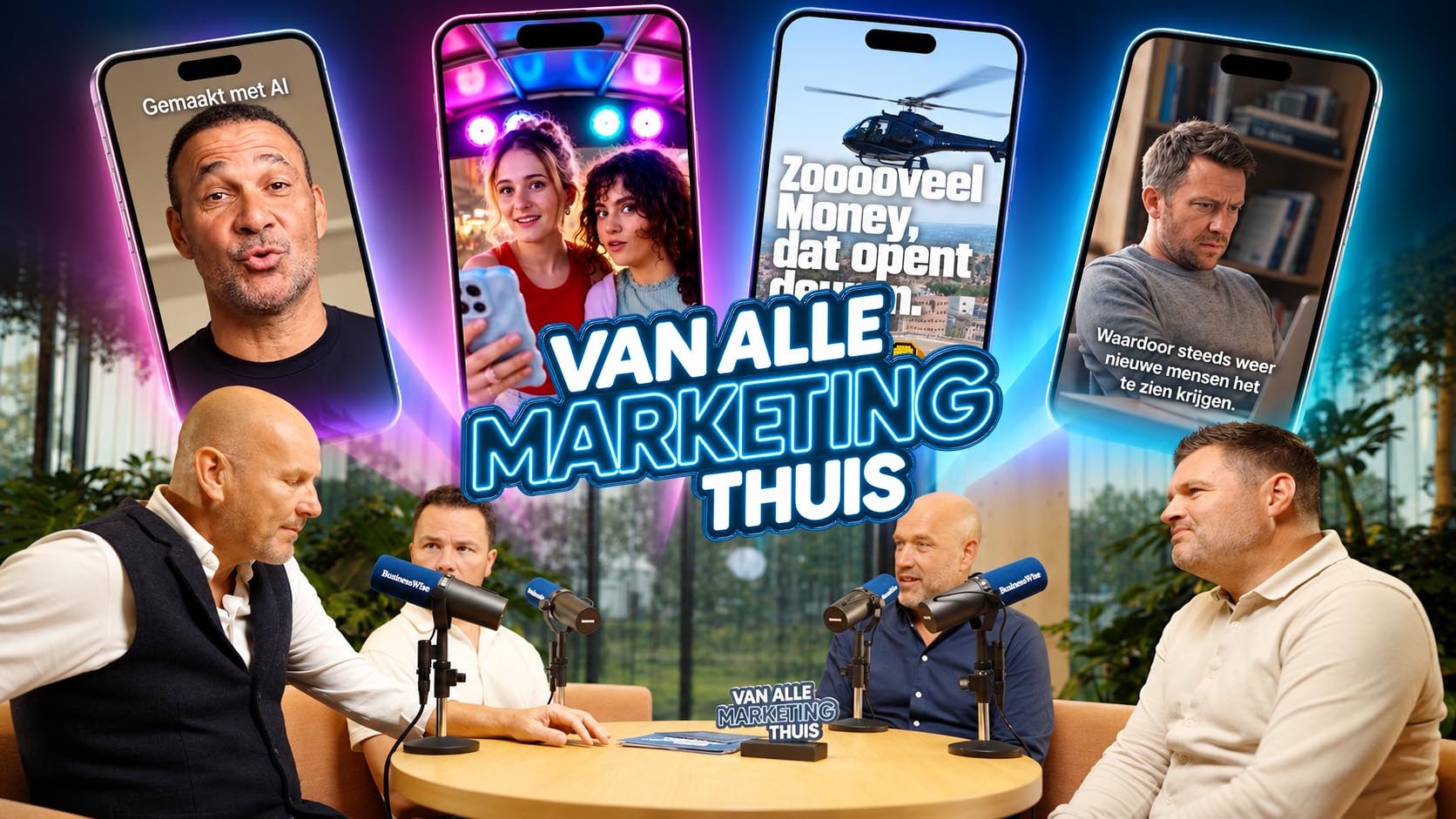 vlnr. Jose Evers, Danijel Dercksen, Marco Gijsen en Martijn Delahaye.  Redactie BusinessWise